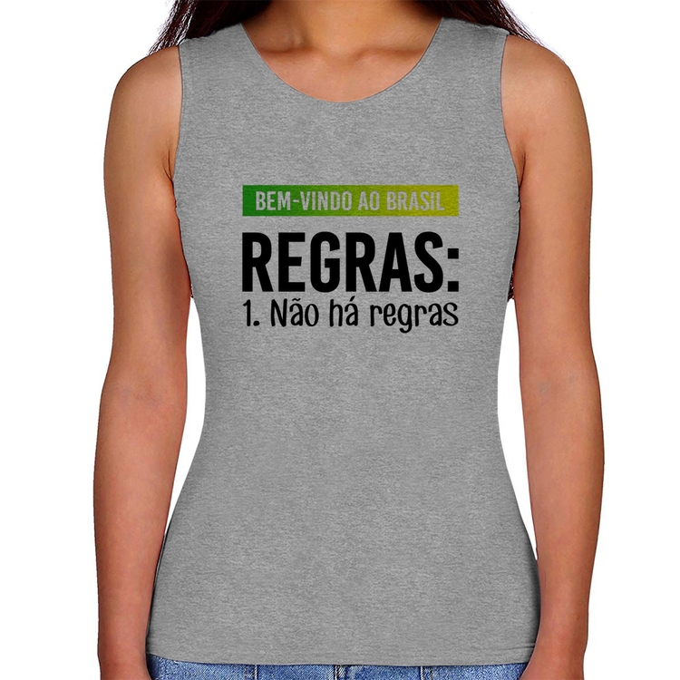 Regata Feminina Regras: Não há regras - Cinza