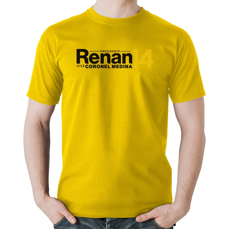 Camiseta Algodão Renan Santos Presidente MBL 14 Missão - Amarela