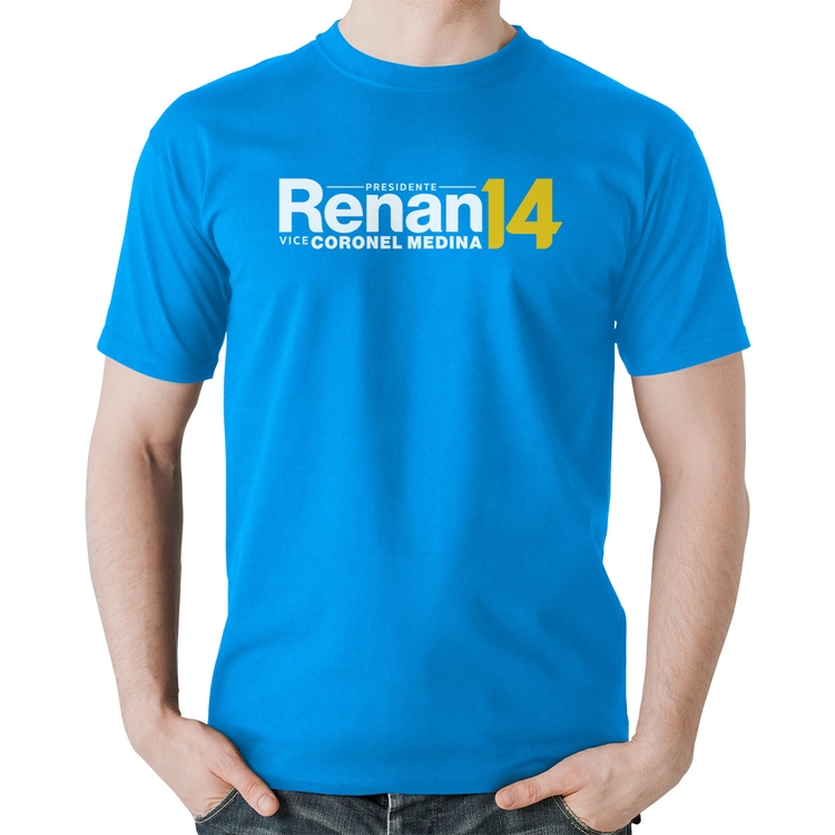 Camiseta Algodão Renan Santos Presidente MBL 14 Missão - Azul