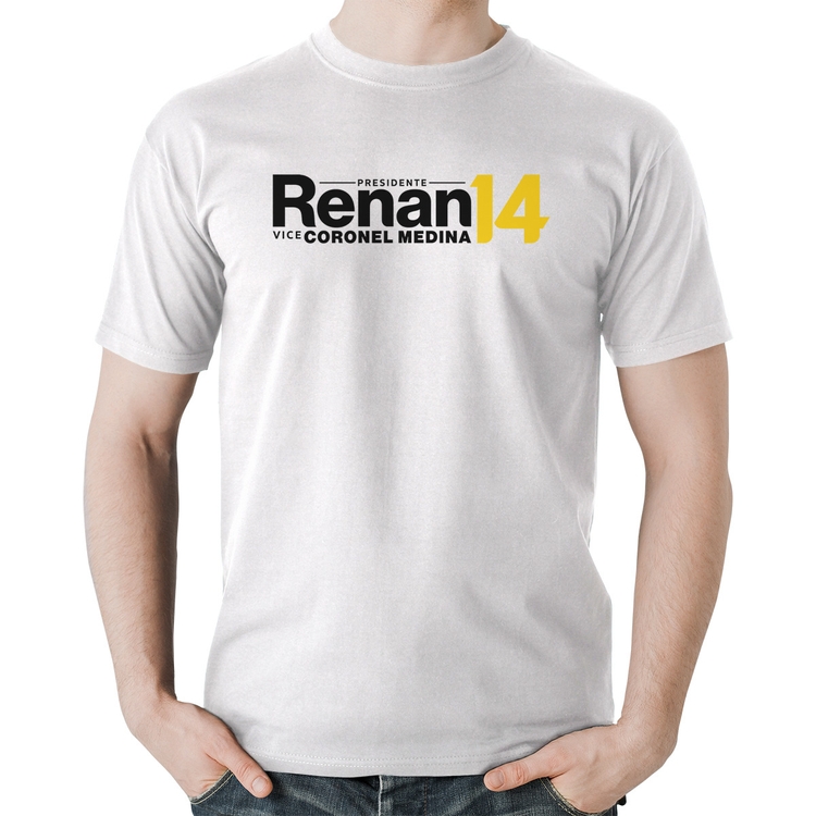 Camiseta Algodão Renan Santos Presidente MBL 14 Missão - Branca