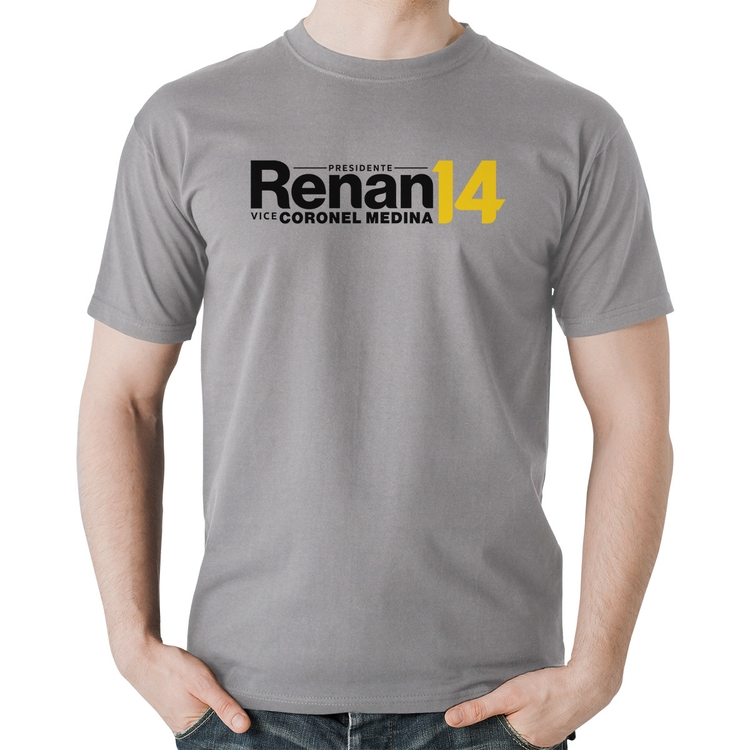 Camiseta Algodão Renan Santos Presidente MBL 14 Missão - Cinza