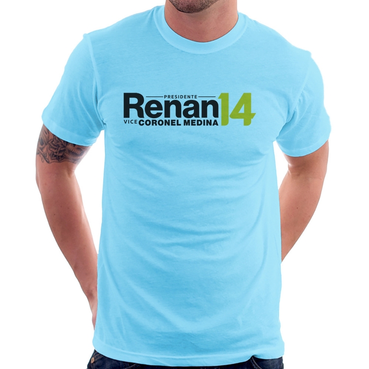 Camiseta Renan Santos Presidente MBL 14 Missão - Azul Bebê