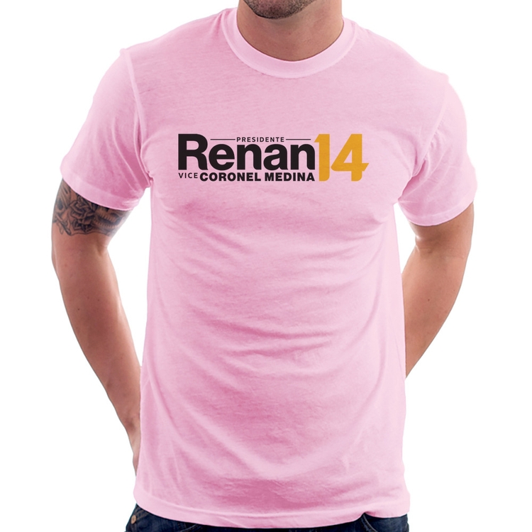 Camiseta Renan Santos Presidente MBL 14 Missão - Rosa Bebê
