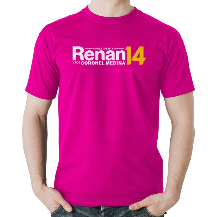 Camiseta Algodão Renan Santos Presidente MBL 14 Missão - Rosa