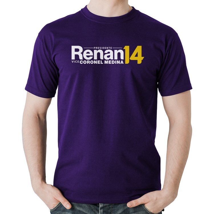 Camiseta Algodão Renan Santos Presidente MBL 14 Missão - Roxa