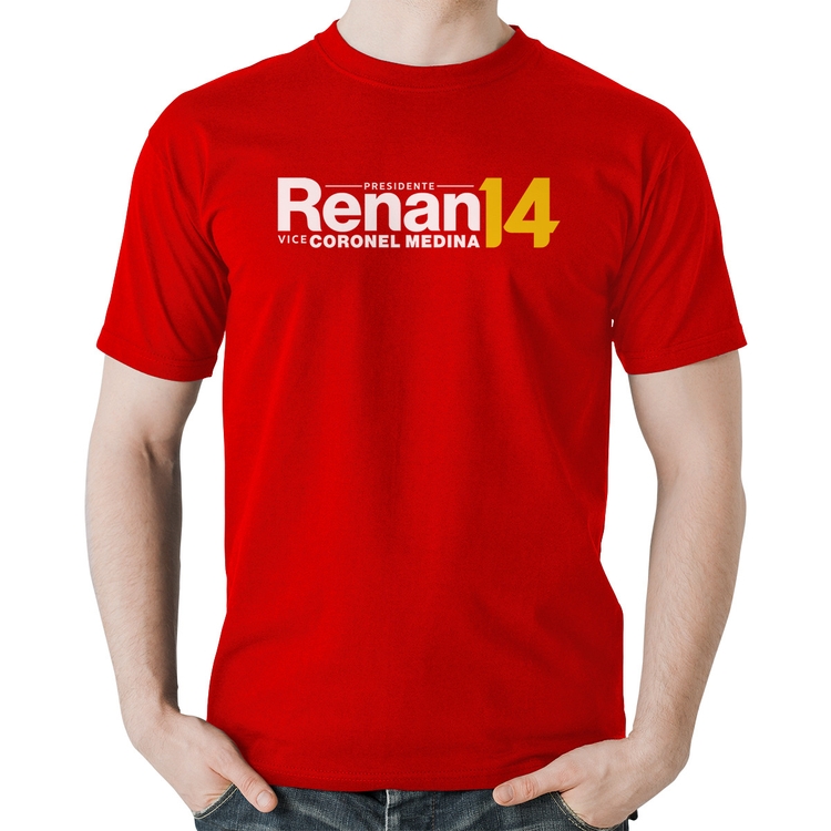 Camiseta Algodão Renan Santos Presidente MBL 14 Missão - Vermelha