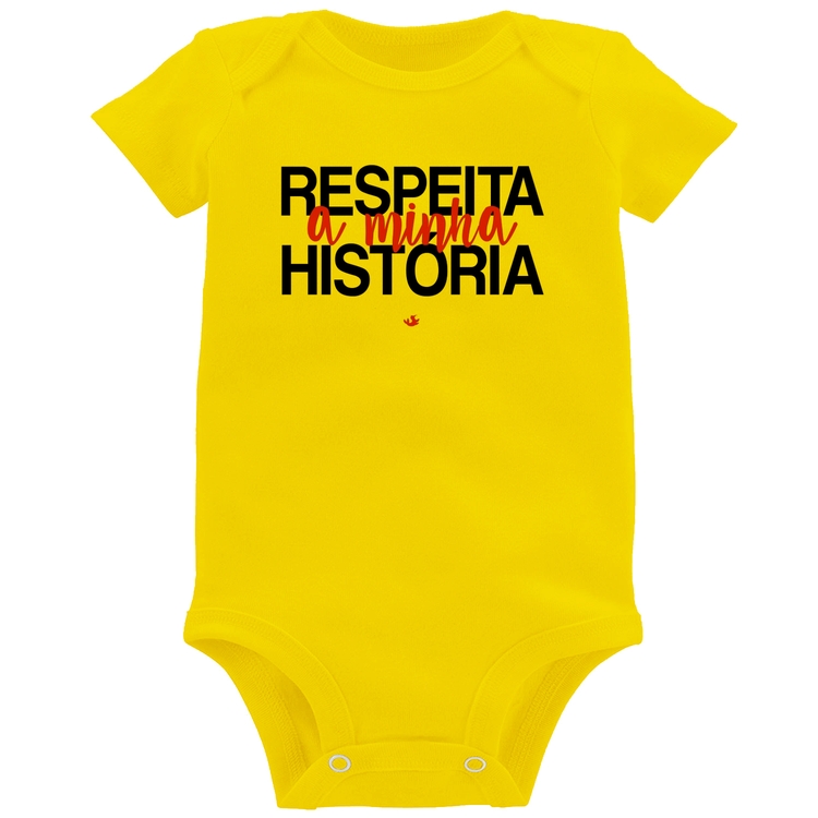 Body Bebê Respeita a minha História - Amarelo