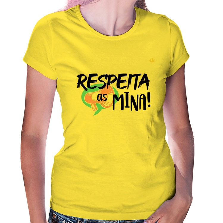 Baby Look Respeita as mina! - Amarela