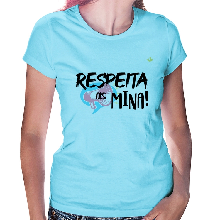 Baby Look Respeita as mina! - Azul Bebê