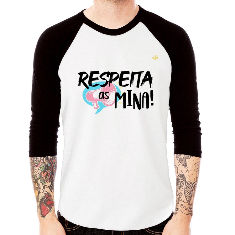 Camiseta Raglan Respeita as mina! Manga 3/4