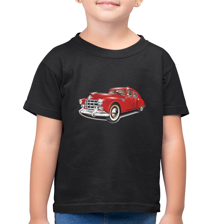 Camiseta Algodão Infantil Retro Classic Red Car