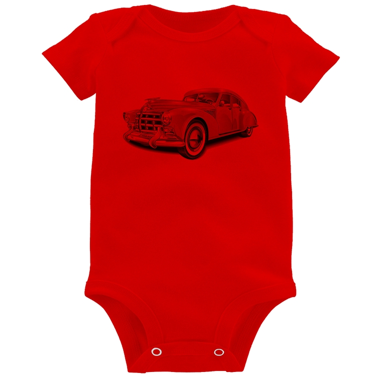 Body Bebê Retro Classic Red Car - Vermelho