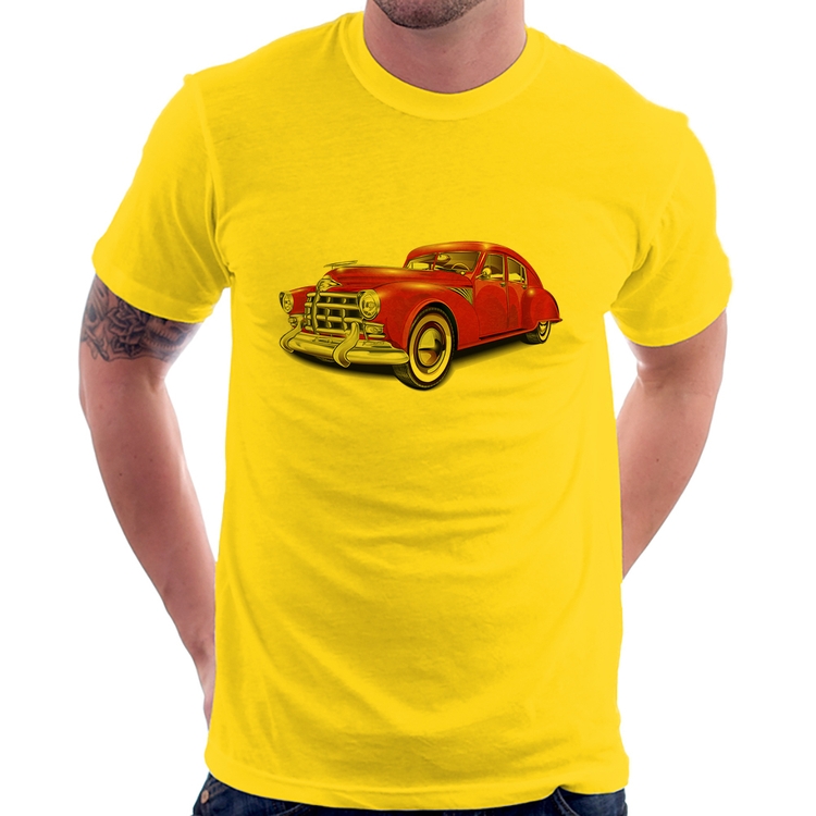Camiseta Retro Classic Red Car - Amarela
