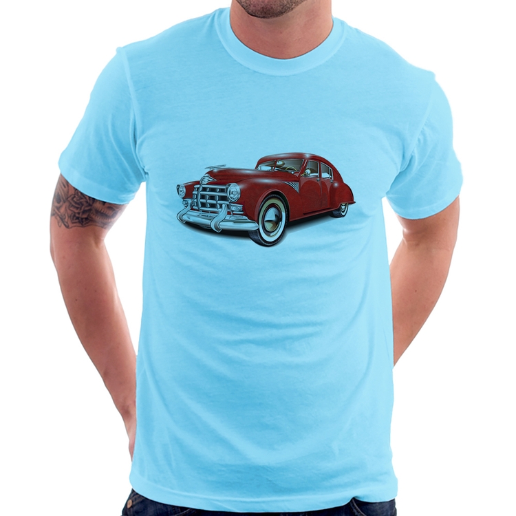 Camiseta Retro Classic Red Car - Azul Bebê