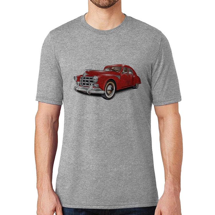 Camiseta Retro Classic Red Car - Cinza