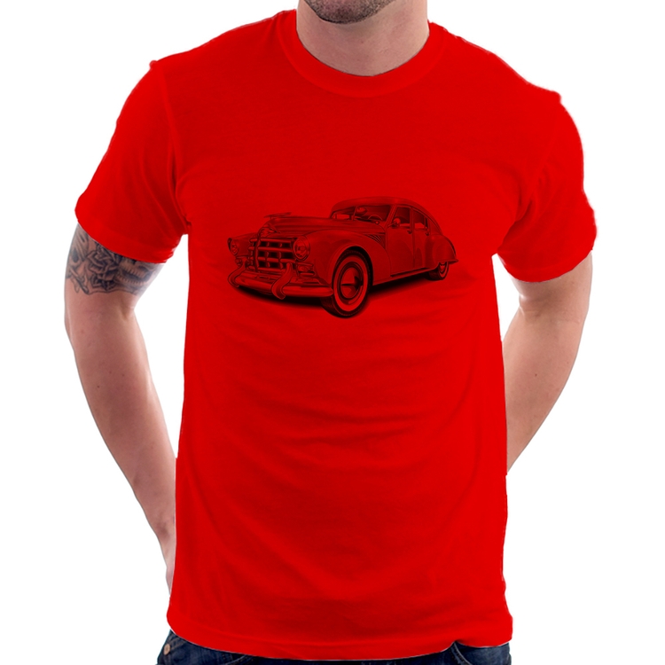 Camiseta Retro Classic Red Car - Vermelha