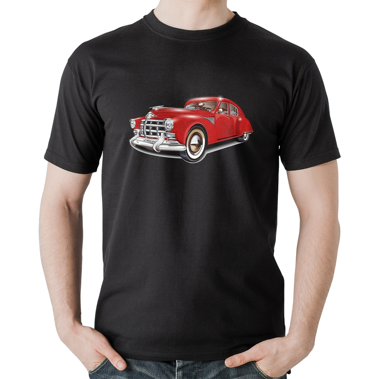 Camiseta Algodão Retro Classic Red Car