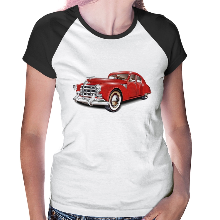 Baby Look Raglan Retro Classic Red Car