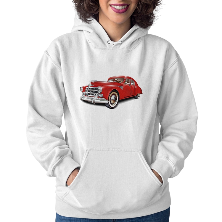 Moletom Feminino Retro Classic Red Car - Branco