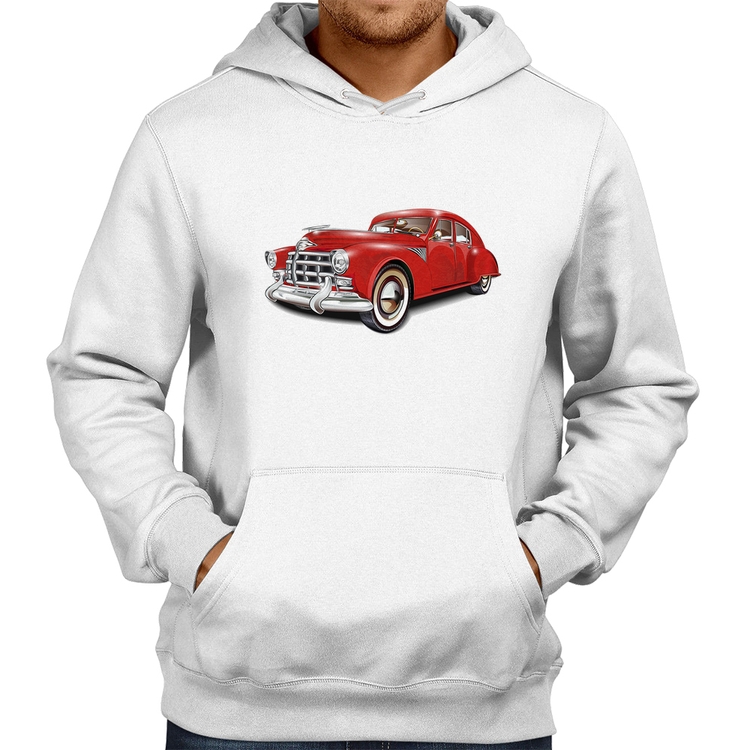 Moletom Retro Classic Red Car - Branco