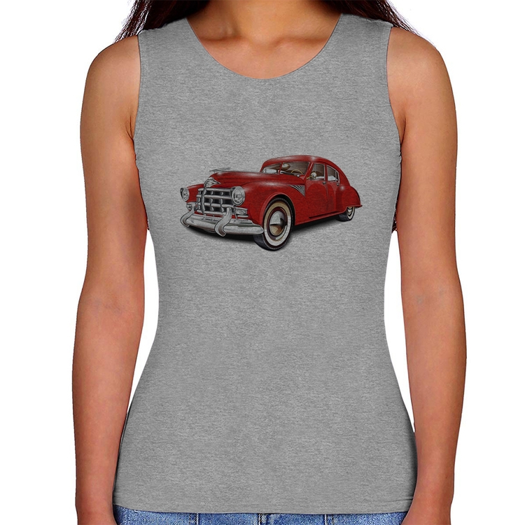 Regata Feminina Retro Classic Red Car - Cinza