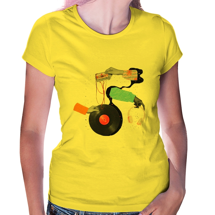 Baby Look Retro Music - Amarela