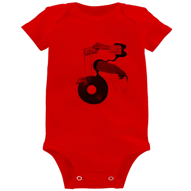 Body Bebê Retro Music - Vermelho