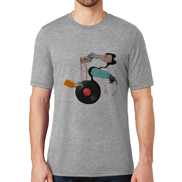 Camiseta Retro Music - Cinza