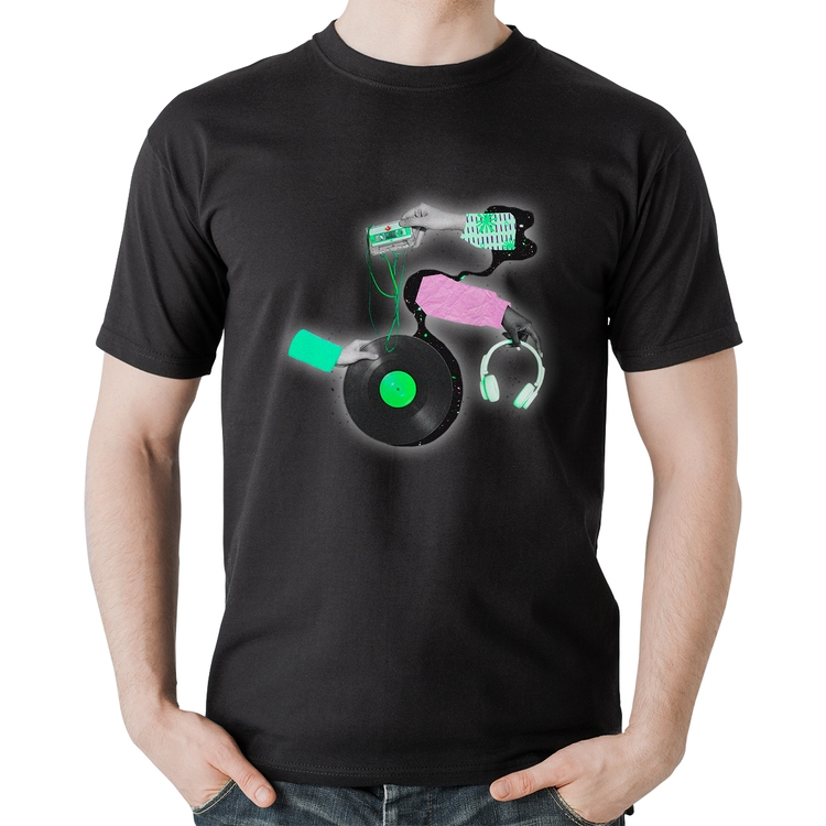 Camiseta Algodão Retro Music