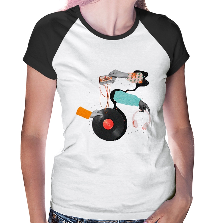 Baby Look Raglan Retro Music
