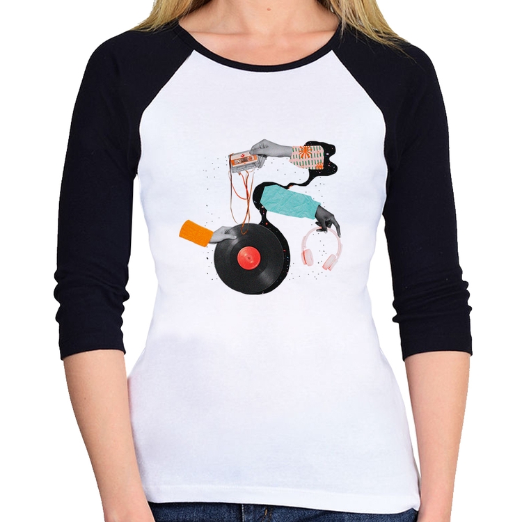 Baby Look Raglan Retro Music Manga 3/4