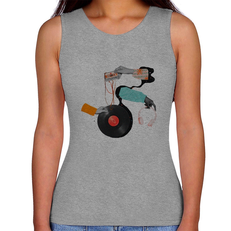 Regata Feminina Retro Music - Cinza