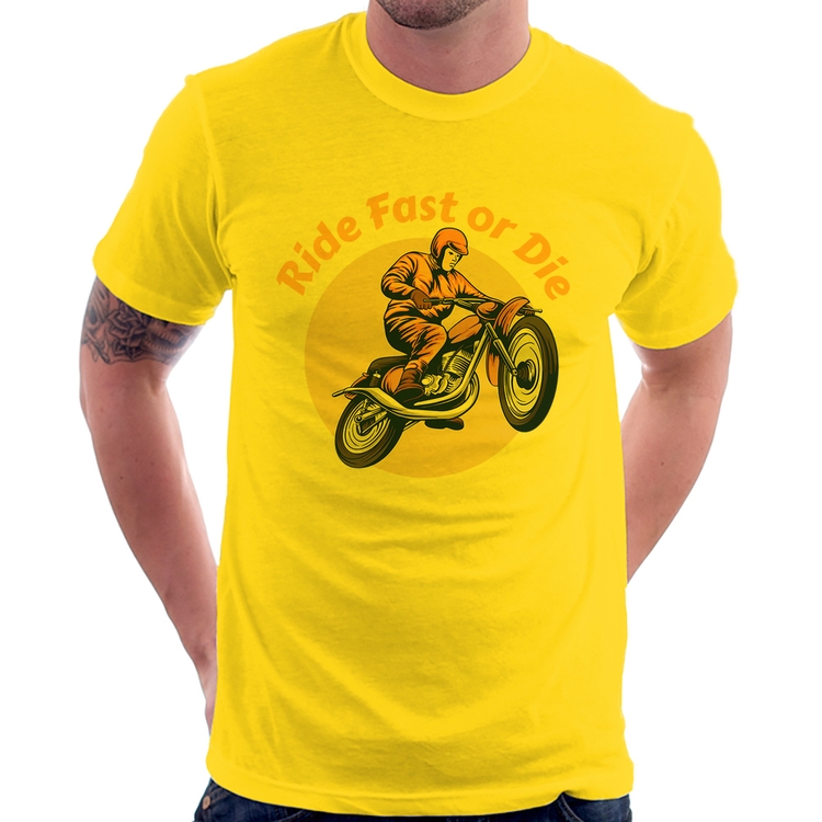 Camiseta Ride Fast Or Die - Amarela