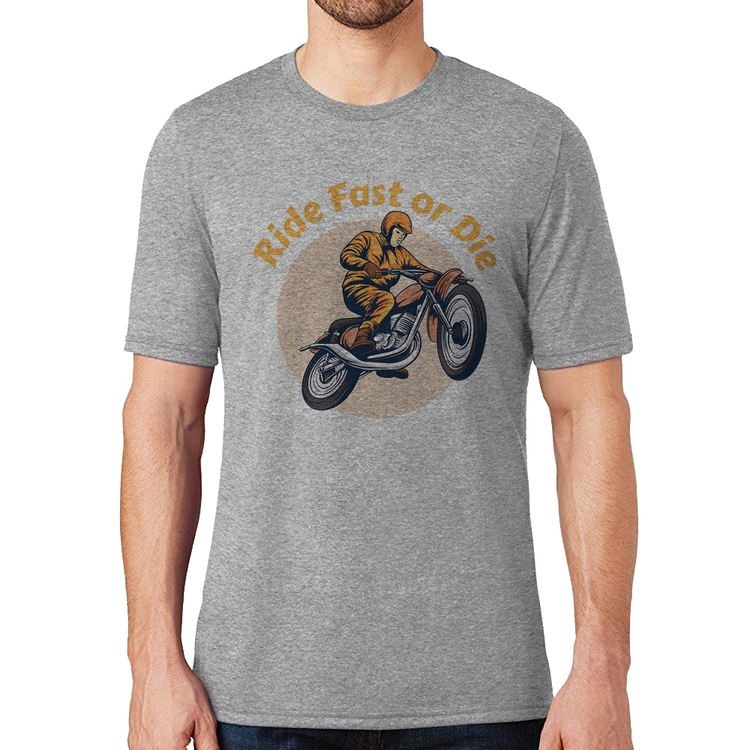 Camiseta Ride Fast Or Die - Cinza