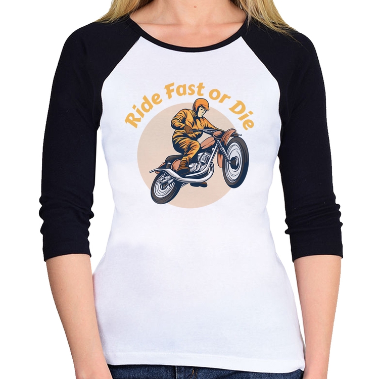 Baby Look Raglan Ride Fast Or Die Manga 3/4