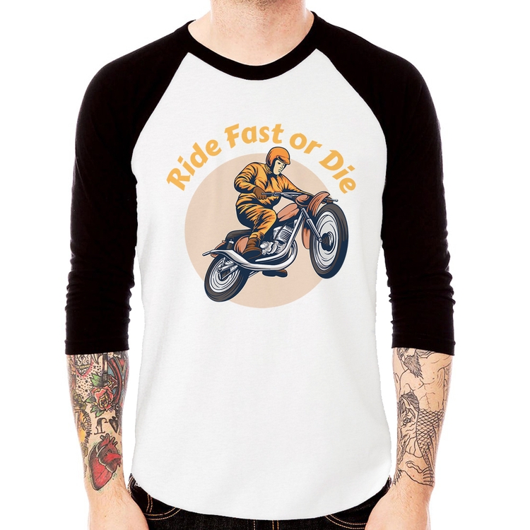 Camiseta Raglan Ride Fast Or Die Manga 3/4