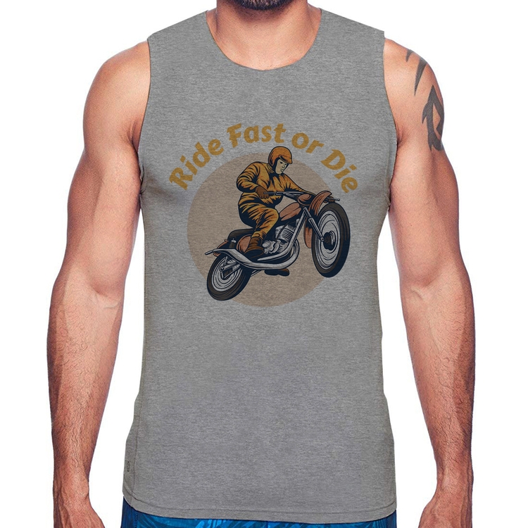 Regata Ride Fast Or Die - Cinza