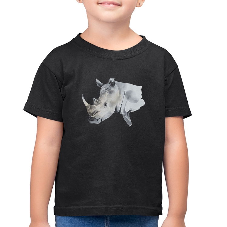 Camiseta Algodão Infantil Rinoceronte
