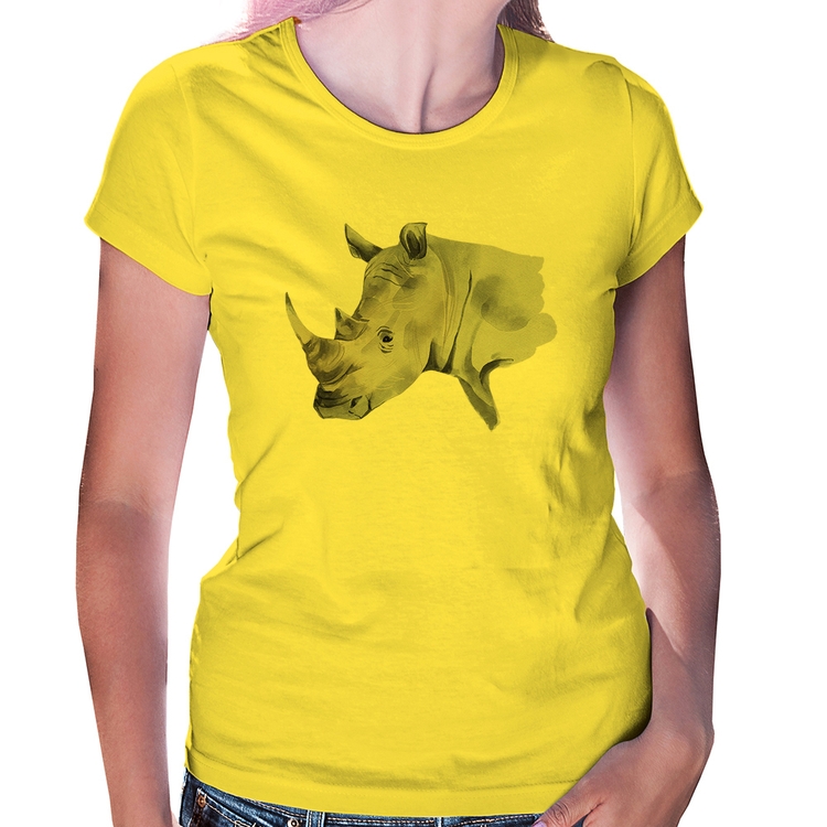 Baby Look Rinoceronte - Amarela