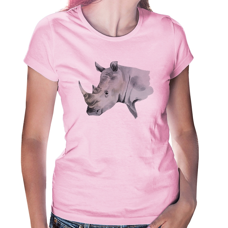 Baby Look Rinoceronte - Rosa Bebê