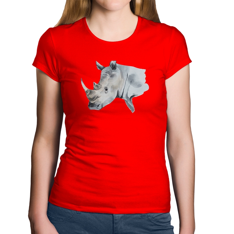 Baby Look Algodão Rinoceronte - Vermelha