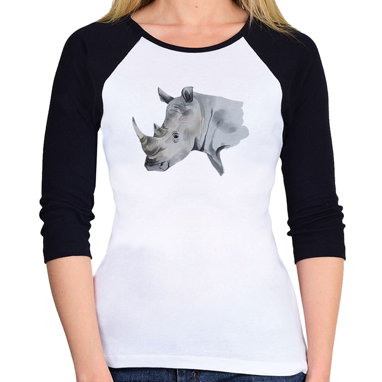 Baby Look Raglan Rinoceronte Manga 3/4