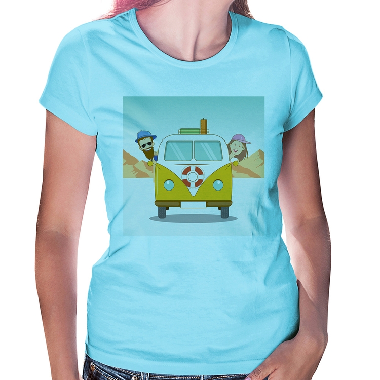 Baby Look Road Trip - Azul Bebê