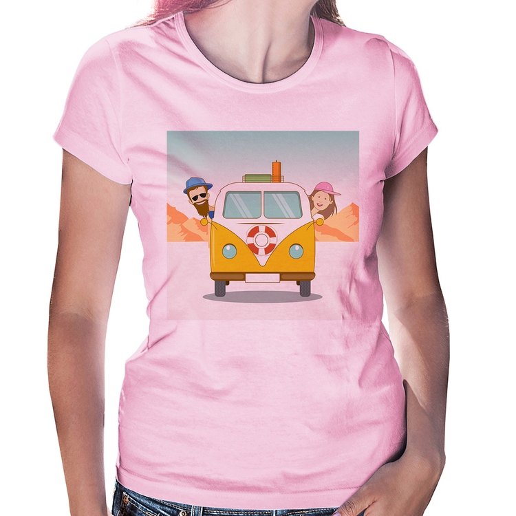 Baby Look Road Trip - Rosa Bebê