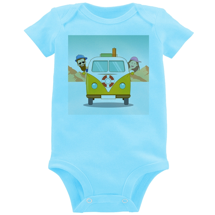 Body Bebê Road Trip - Azul Bebê