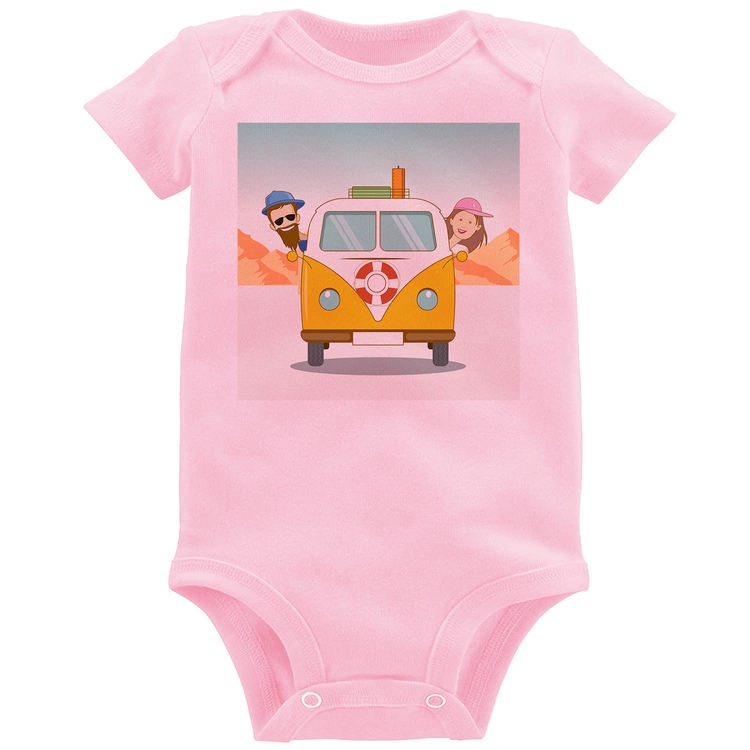 Body Bebê Road Trip - Rosa Bebê