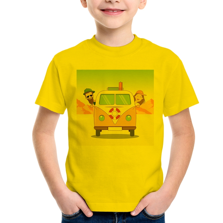 Camiseta Infantil Road Trip - Amarela