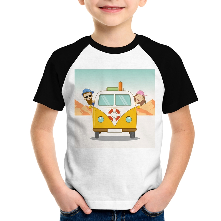 Camiseta Raglan Infantil Road Trip