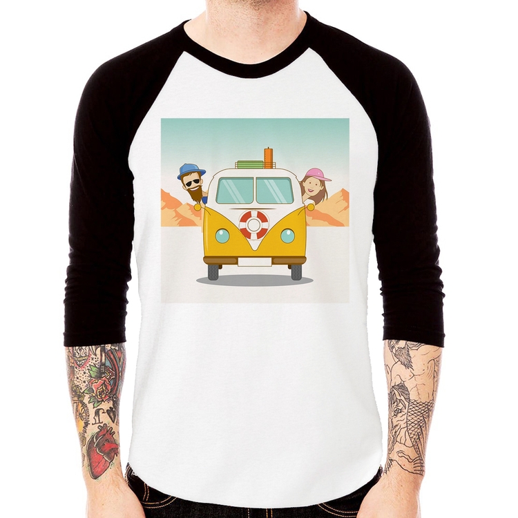 Camiseta Raglan Road Trip Manga 3/4