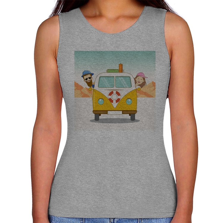 Regata Feminina Road Trip - Cinza